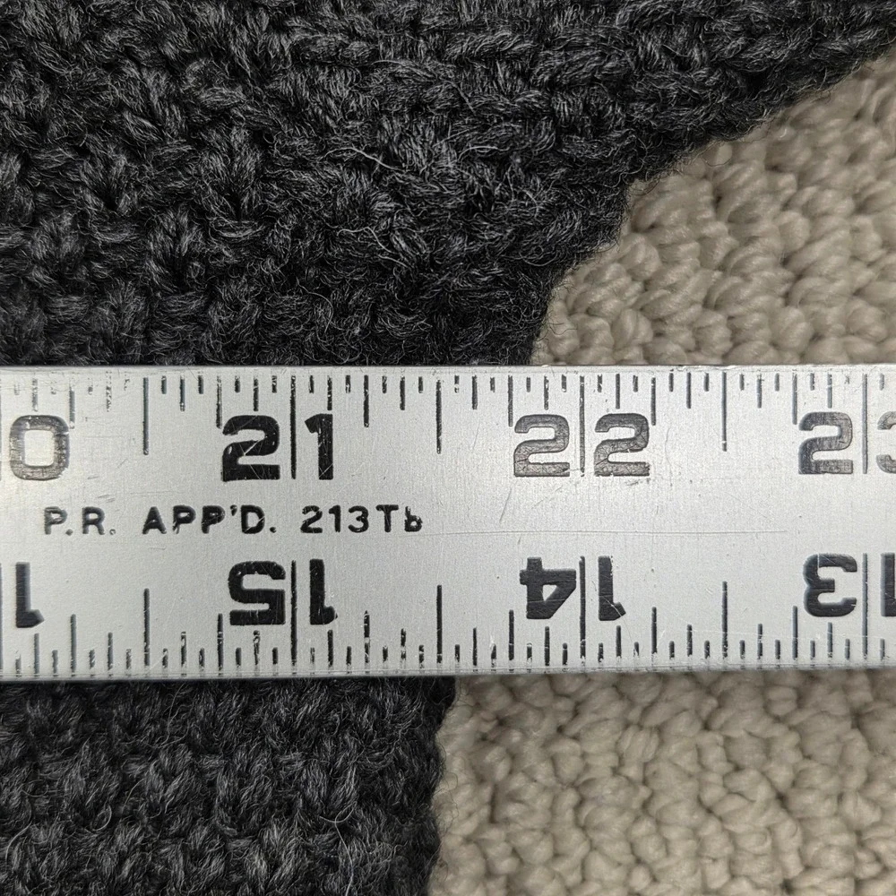 Vintage Aran Crafts 100% Merino Wool Cable Knit Sweater Charcoal Grey Large